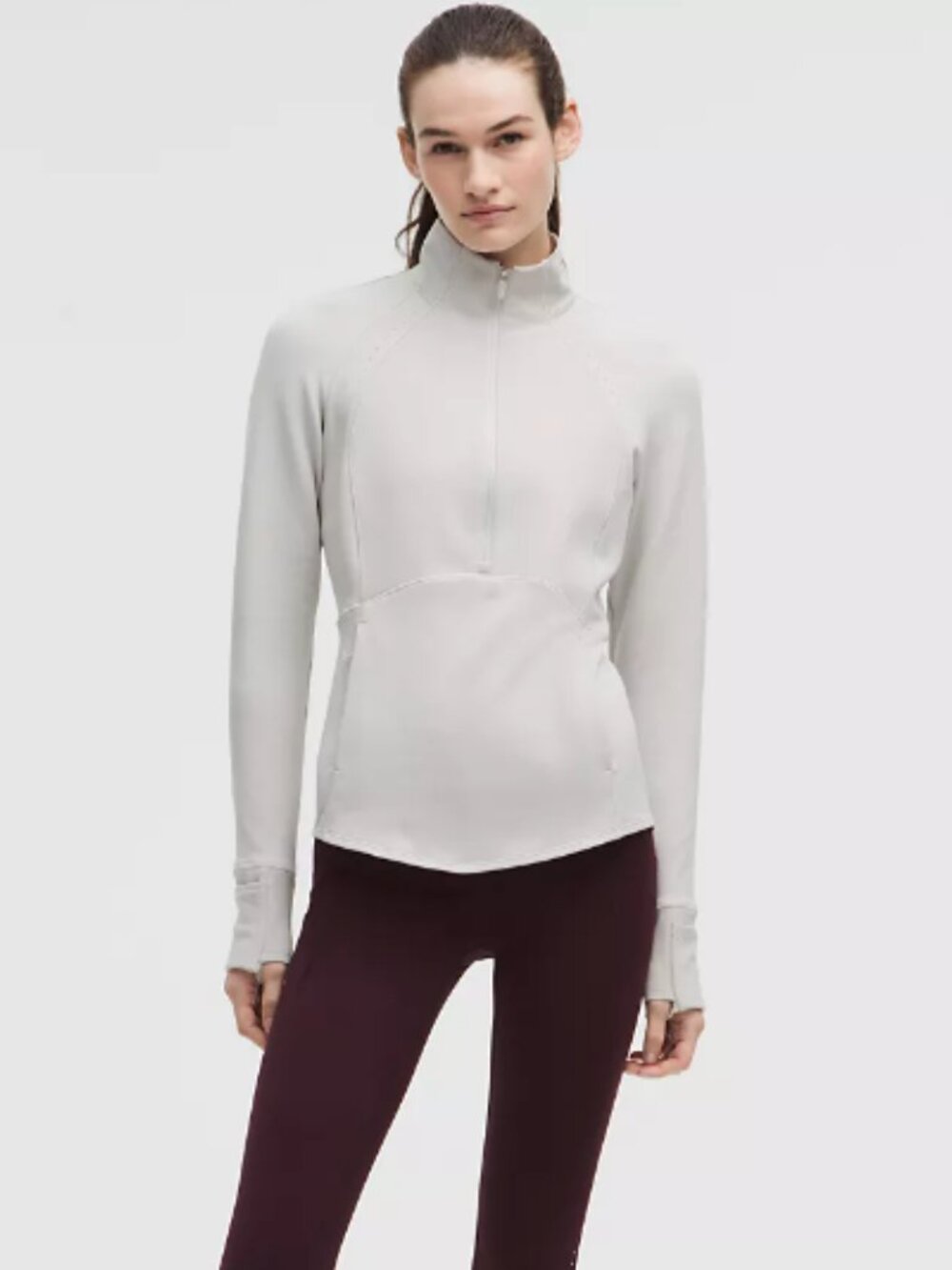 Lululemon Cold Weather Running Half Zip Size 12 White - Picture 4 of 8